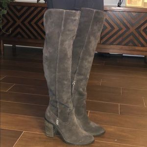 Dolce Vita Over the Knee Suede Boots in Grey 8